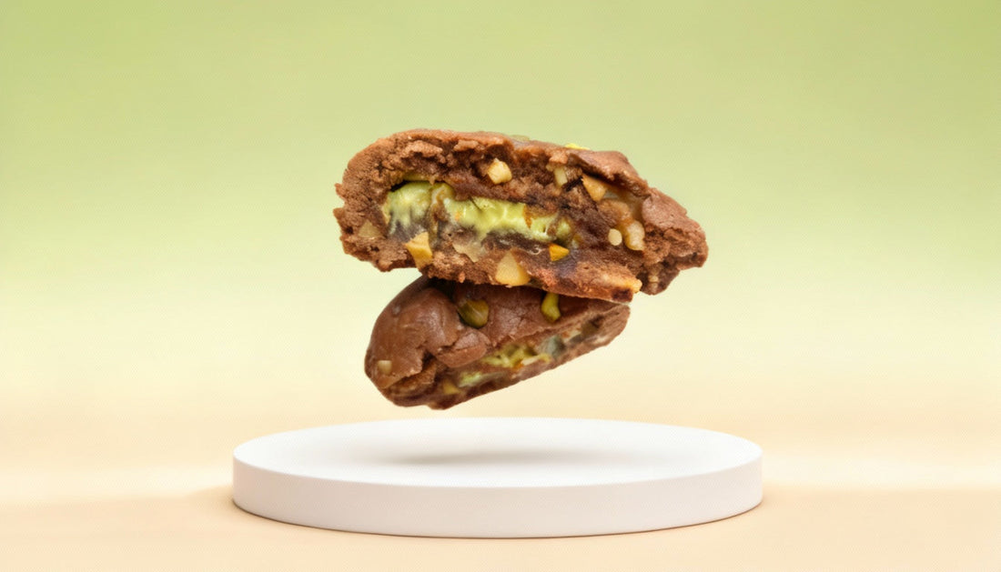 Galleta ChocoDubai de pistacho y chocolate artesanal Crush Cookies Colombia